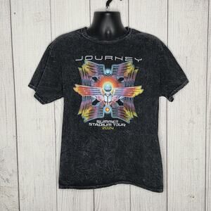 Journey 2024 Summer Stadium Tour Concert T-Shirt Black Wash, sz Large
